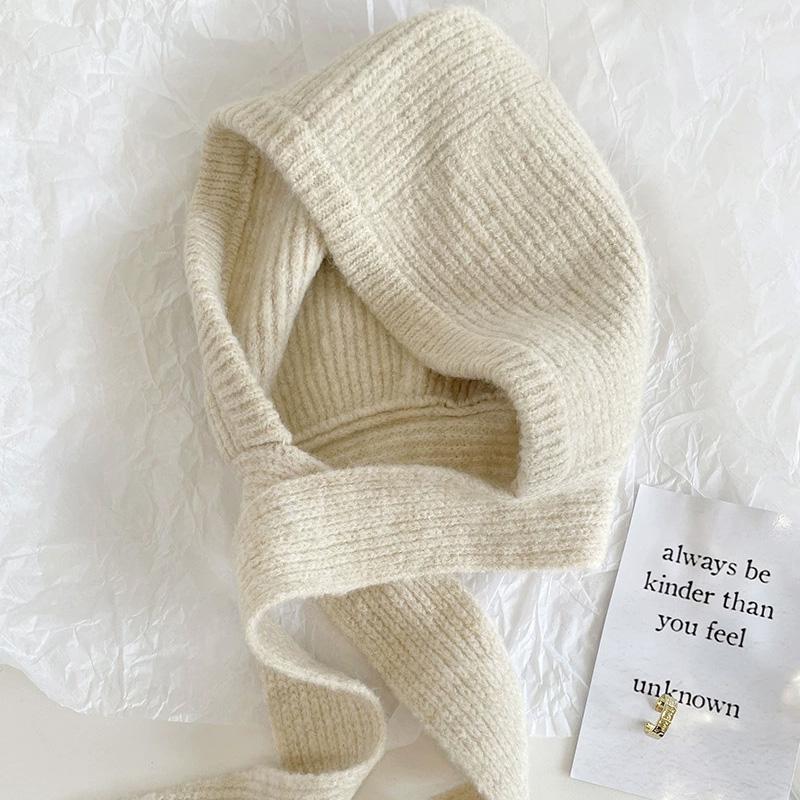 1 шт. Вязаная теплая балаклава Зимняя шерстяная Ретро защита ушей Шарф Хлопковые смеси