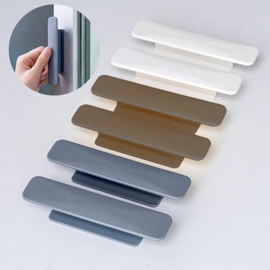 1 Pair Cabinet Handle Punch-free Self-adhesive Cabinet Cupboard Door Pull Handle Home Supply