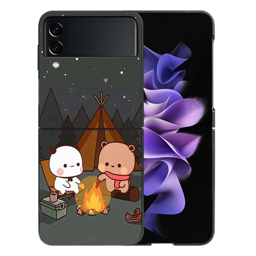 Милый Чехол BuBu DuDu для Samsung Z Flip7 6 Galaxy Чехол Ударопрочный Z Flip5 Z Flip3 4 5G Жесткая Крышка Телефон TPU PC Жесткий Funda