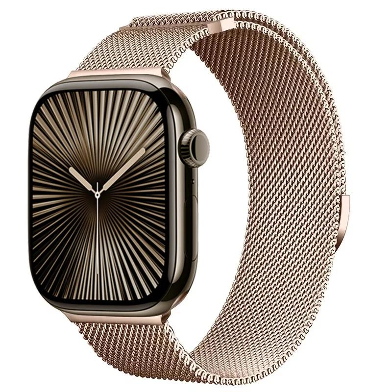 Ремешок для Apple watch Band 10 46MM 44mm 45mm 41mm 49mm 42mm 40mm 45mm браслет Milanese Loop для iwatch series 9 7 8 4 5 6 SE Ultra2