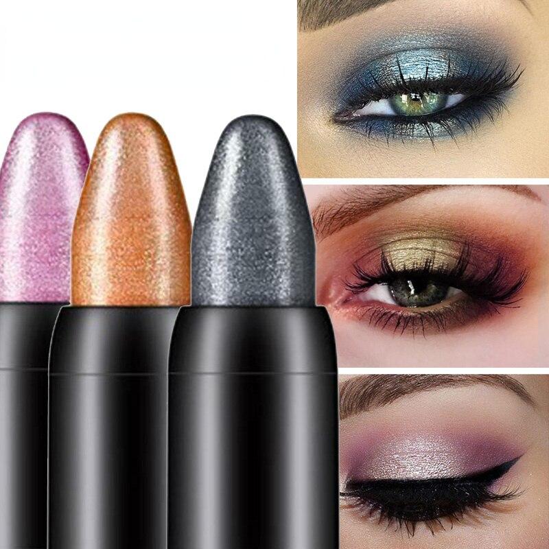 Multicolor Pearlescent Shiny Eyeshadow Pen Lasting Waterproof Not Blooming Pearlescent Gel Pen Eye Shadow Pencil Women Makeup Tool