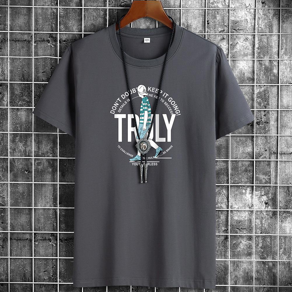 7 цветов Мужская модная футболка с короткими рукавами из чистого хлопка