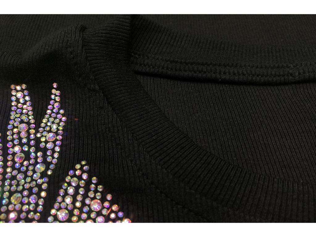 Summer Heavy Duty Women's Trendy Hot Drill Short Sleeve European Style Plus Size T-shirt