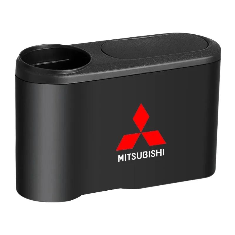 Hanging Car Trash Can Auto Emblem Garbage Box Accessories for Mitsubishi Outlander Lancer 10 9 Eclipse L200 Pajero ASX RALLIART