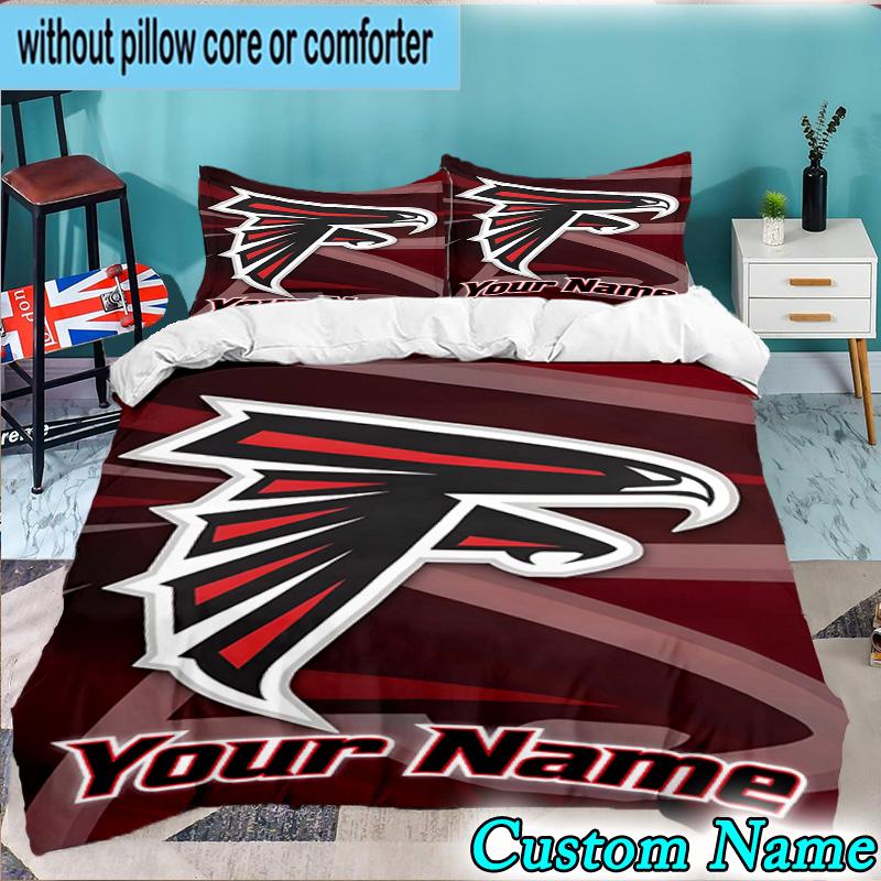 Custom Name 3PCS Atlanta Logo Bedding Set,Including Duvet Cover And 2pcs Pillowcases Perfect for Bedroom,Dormitory,Fan Christmas gift