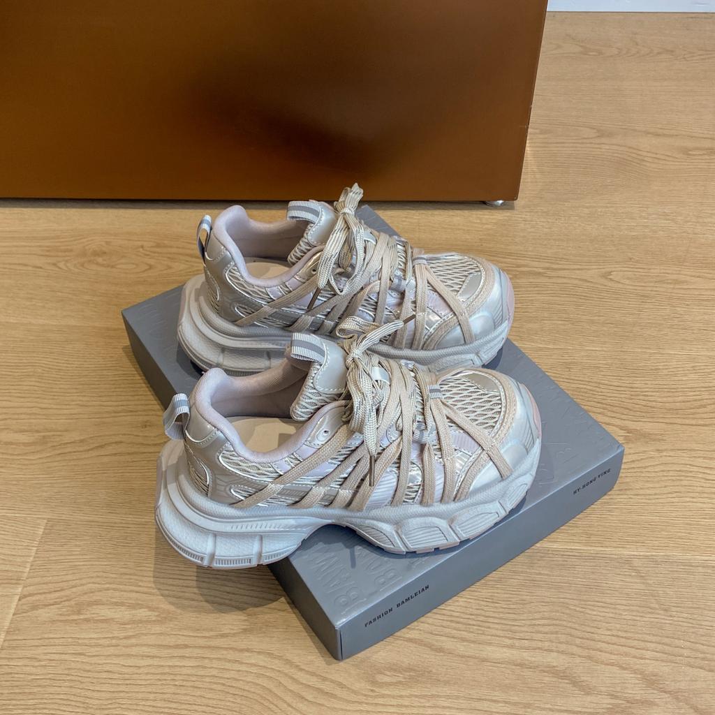 Весна-лето 2025 новая ретро спортивная повседневная обувь кроссовки для папы женские на платформе маффин универсальная женская обувь модные кеды