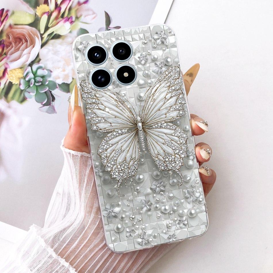 For Xiaomi Poco F8 Pro 2025 Cute Flower Butterfly Cat Painted Case For Poco F8Pro 5G Soft Silicone TPU Phone Cases