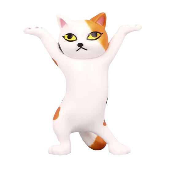 Earphone Stand Handmade Cute Dancing Cat Shape Penholder Doll Decoration for Desktop