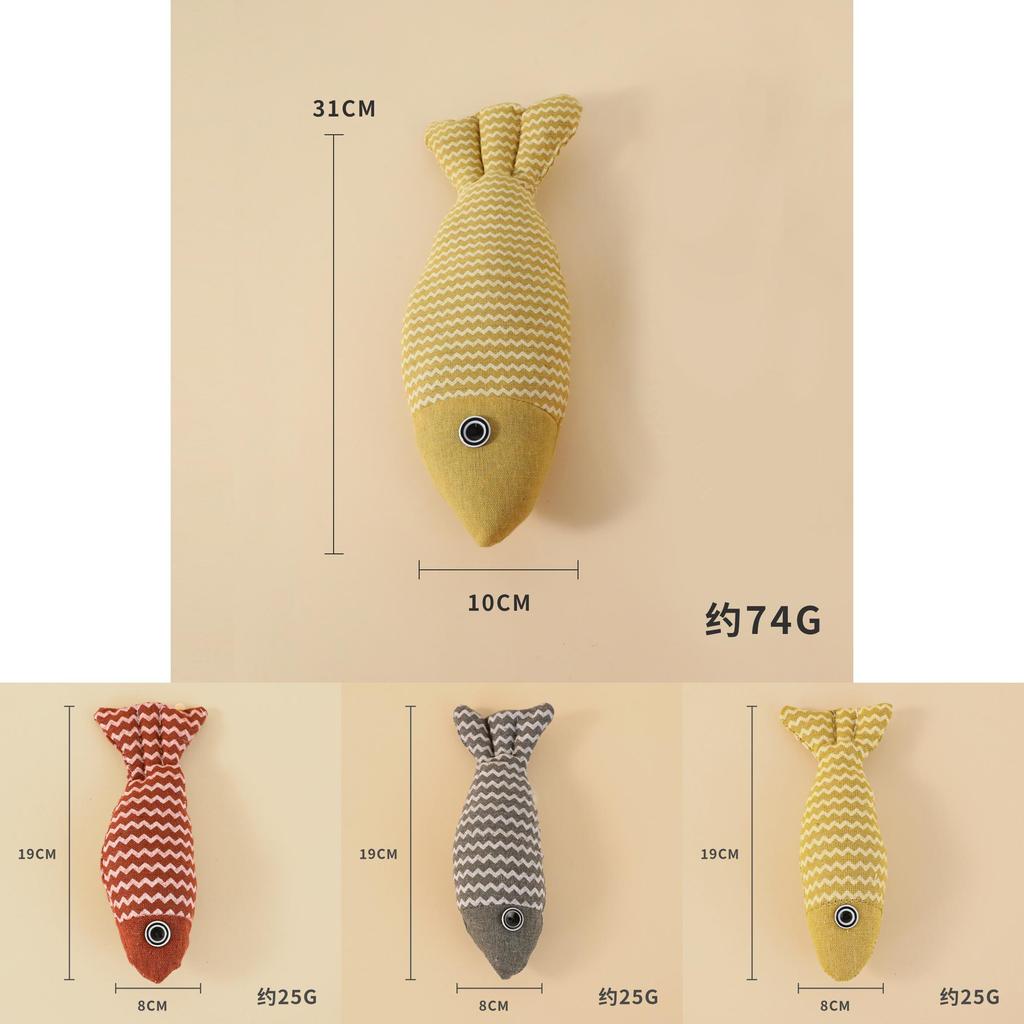 Pet Catnip Fish Chew Toy With Plush Material For Play And Dental Health
