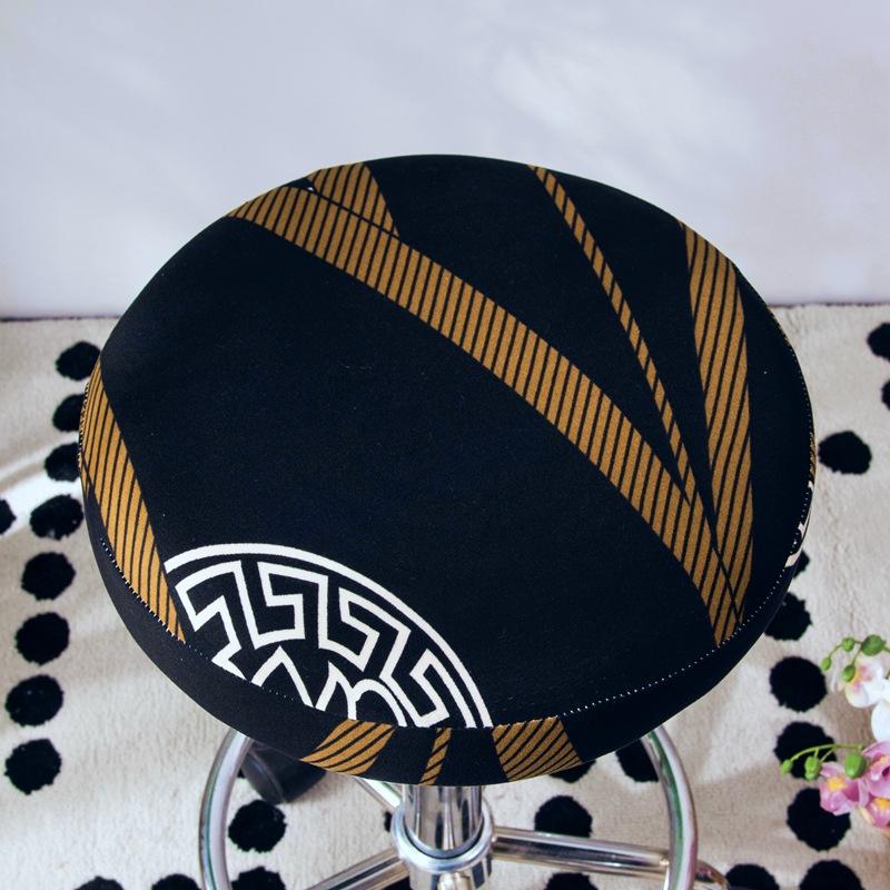 1 Bar Stool Cover Round Stool Cover with Elastic Bands Bar Stool Seat Cover Slipcover Washable Stool Cushion Cover Feature Stretch Fabric Dia D30-34cm