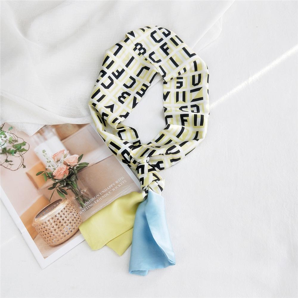 Новые шарфы Шелковые шарфы Женские весенние и осенние длинные декоративные профессиональные шарфы Летние тонкие стили в сочетании с рубашками Стильные