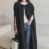 2023 Autumn/Winter Korean-Japanese Loose Woolen Cape Vest – Solid Color, Mid-Length