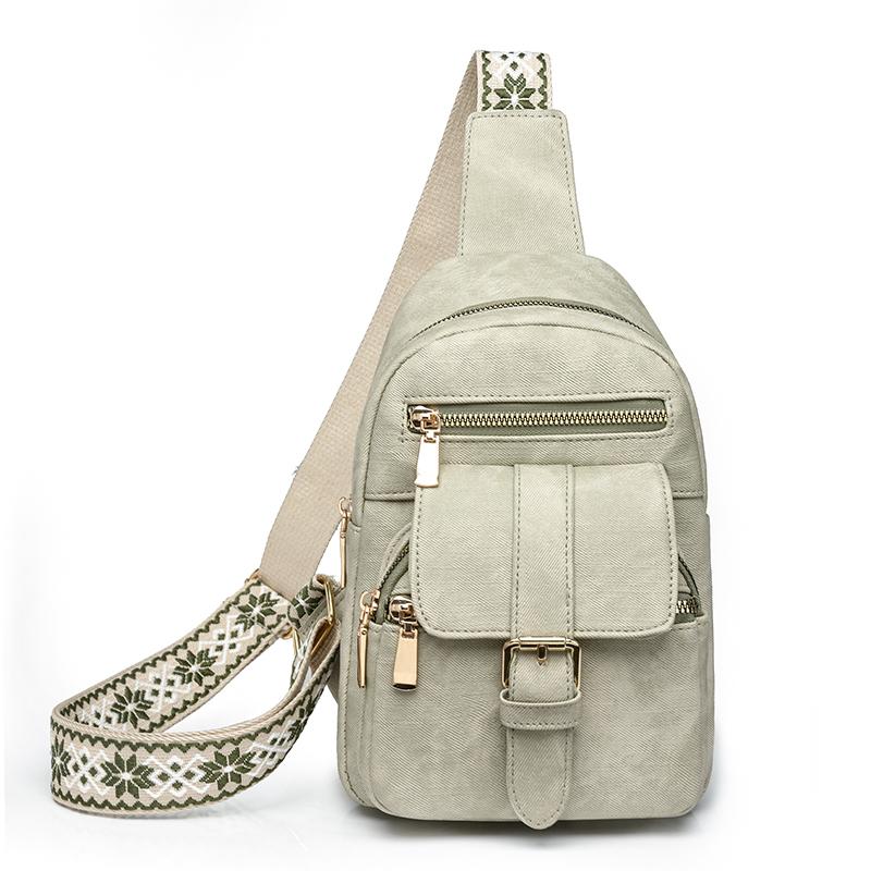 Нагрудная сумка Женская мягкая кожаная сумка через плечо Сумка на плечо