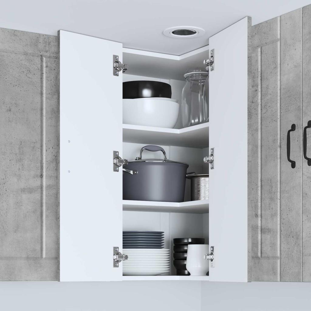 Wall Mounted Corner Cabinet LUCCA Concrete Grey 57 x 57 x 80 cm Particleboard