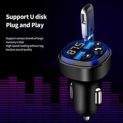 Автомобильный Bluetooth 5.0 FM-передатчик с цифровым дисплеем, двумя USB-портами, многофункциональным быстрым зарядным устройством, автомобильным MP3-плеером, автомобильными аксессуарами