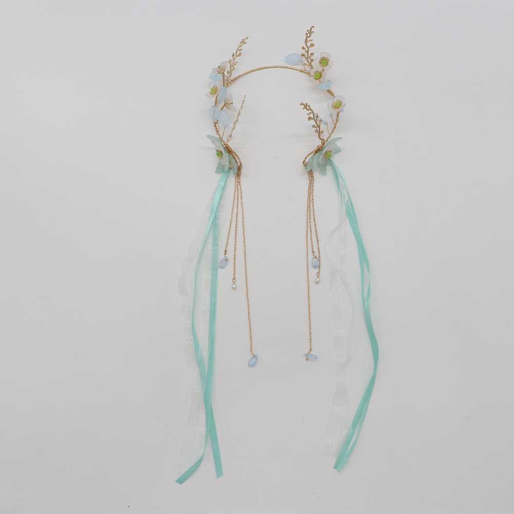 Повязка на голову с цветком и жемчугом в китайском стиле, головной убор в виде короны в стиле ханьфу, старинная шпилька для волос