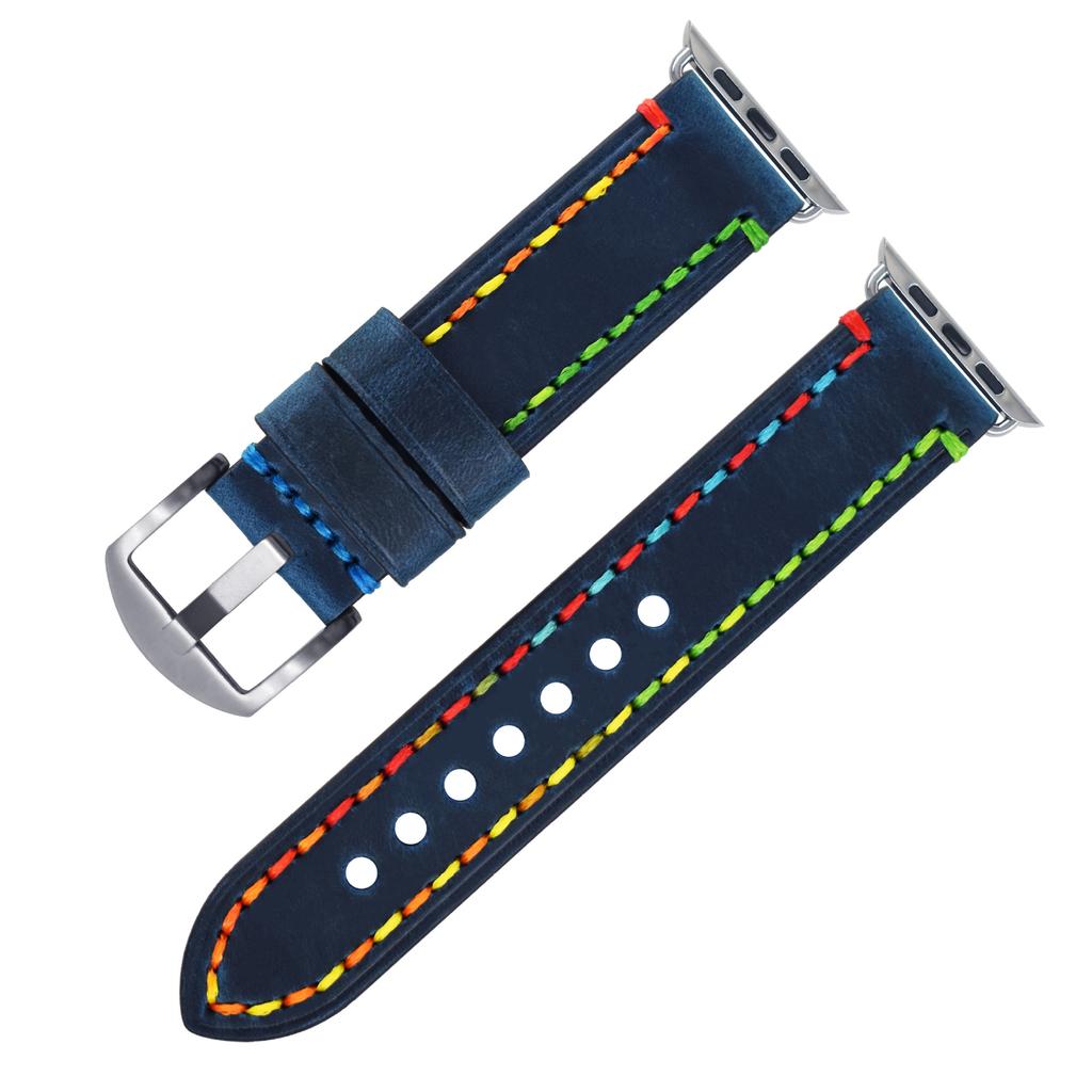 Применимо к Apple Iwatchse/6/5/4/3/2 Часам Спортивный Первый Слой Коровья Кожа Crazy Horse Ремешок Аксессуары