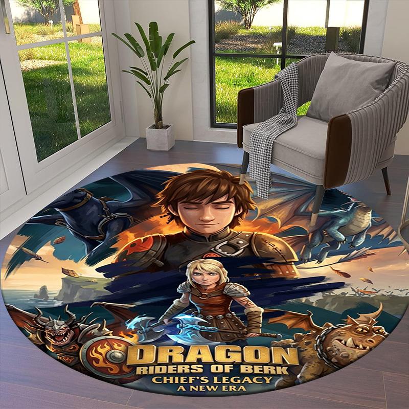 How Train Dragon Round Area Rug Carpet Rug For Living Room Bedroom Sofa Playroom Decor Nonslip Floor Mat