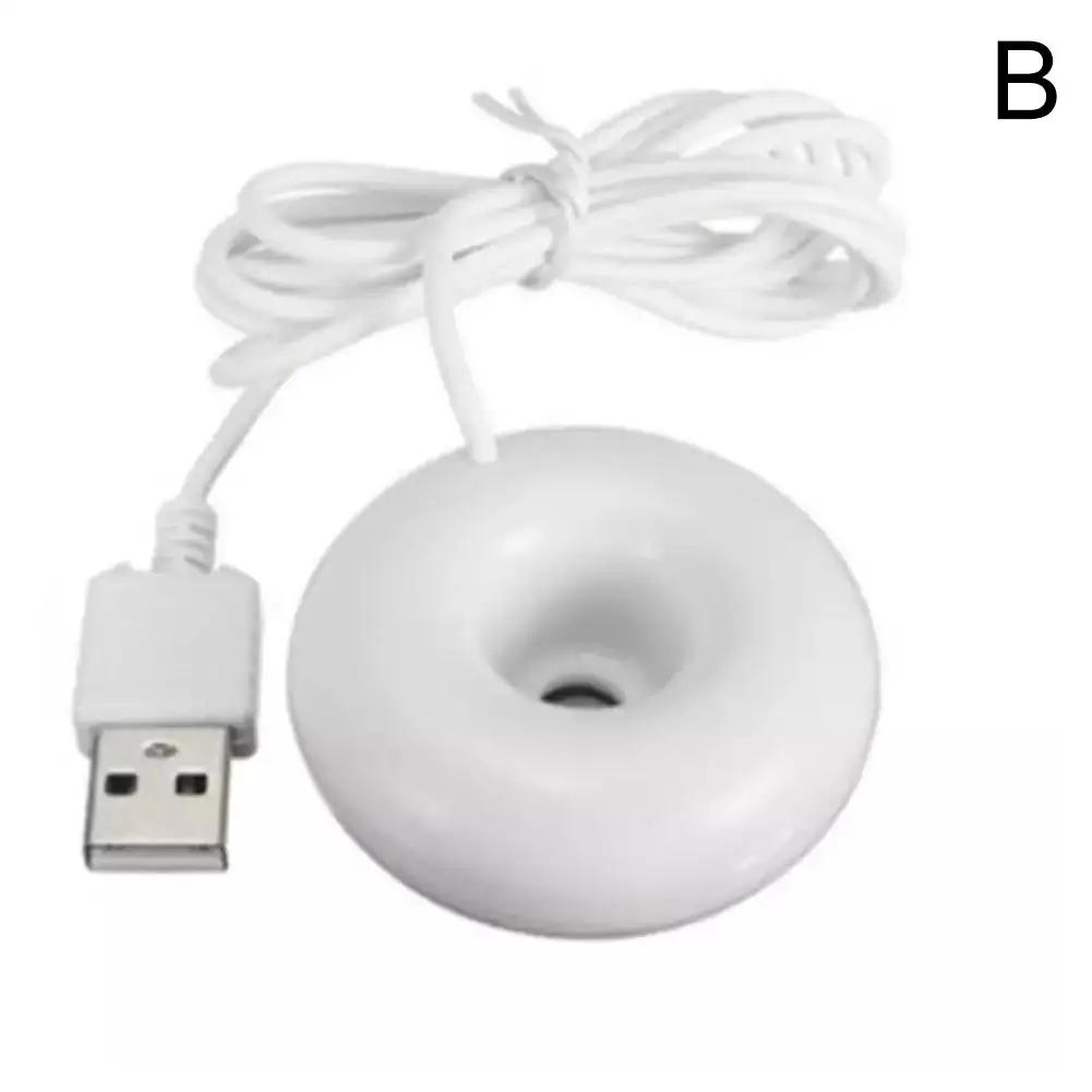 Мини-пончик, отрицательный ионный увлажнитель воздуха, USB, круглый бытовой очиститель воздуха для домашнего офиса, настольный пончик, паровой диффузор, мини-распылитель