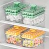 34/68- Cavity Double-Layer Press Type Ice Cube Tray with Storage Box – Quick-Freeze Ice Maker Kitchen Gadget in Green and Yellow