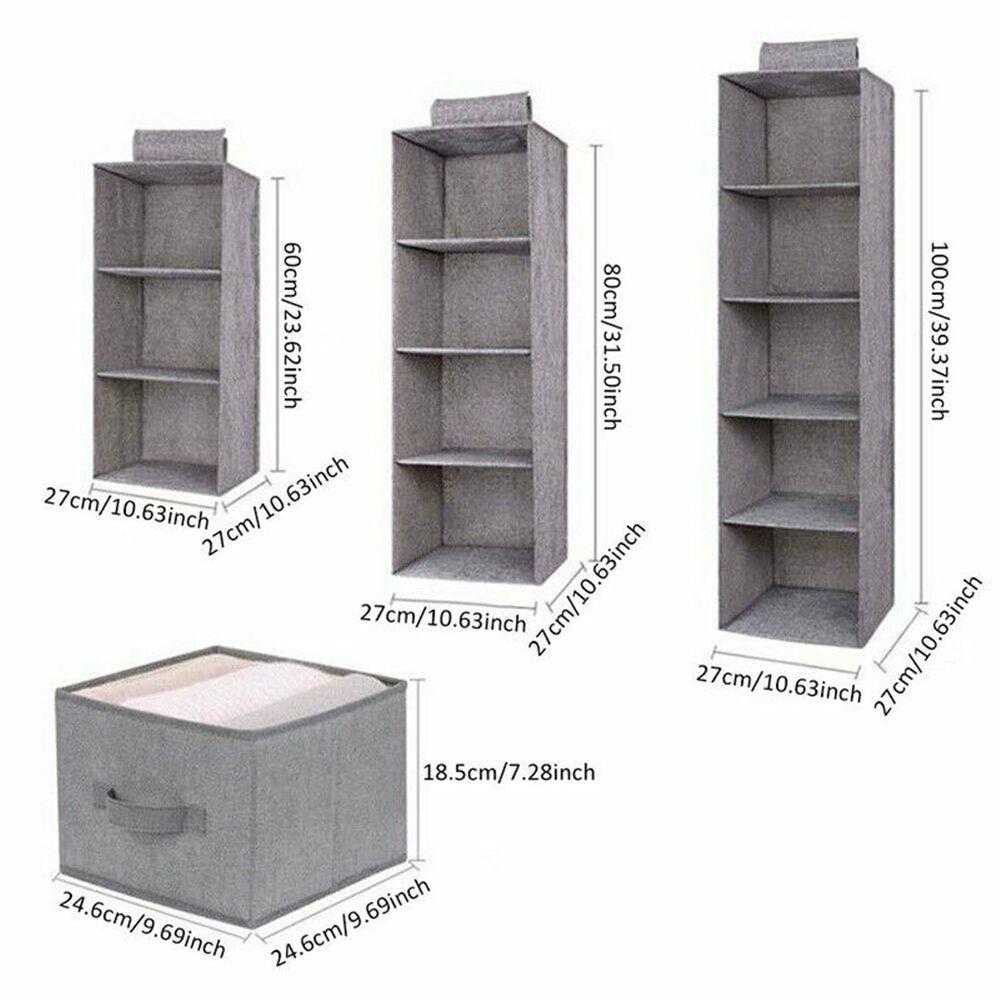 Cotton Hanging Storage Pouch Space Saver Clothes Organizer for Household Closet Container