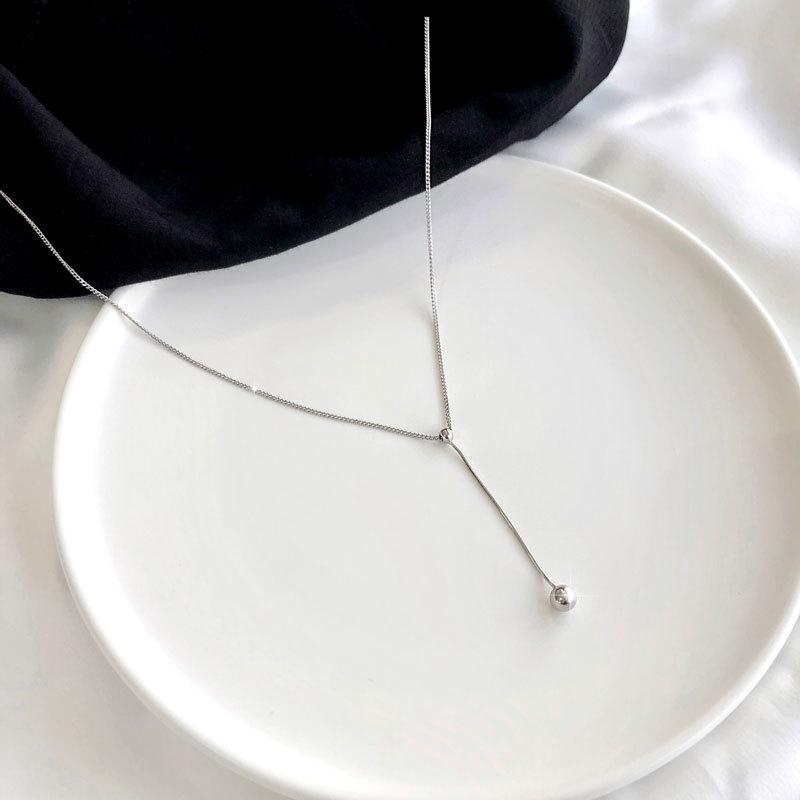 Длинное ожерелье с кисточками и круглыми бусинами с простой индивидуальностью и простым нишевым чувством холодного стиля, цепочка на ключицу для женщин