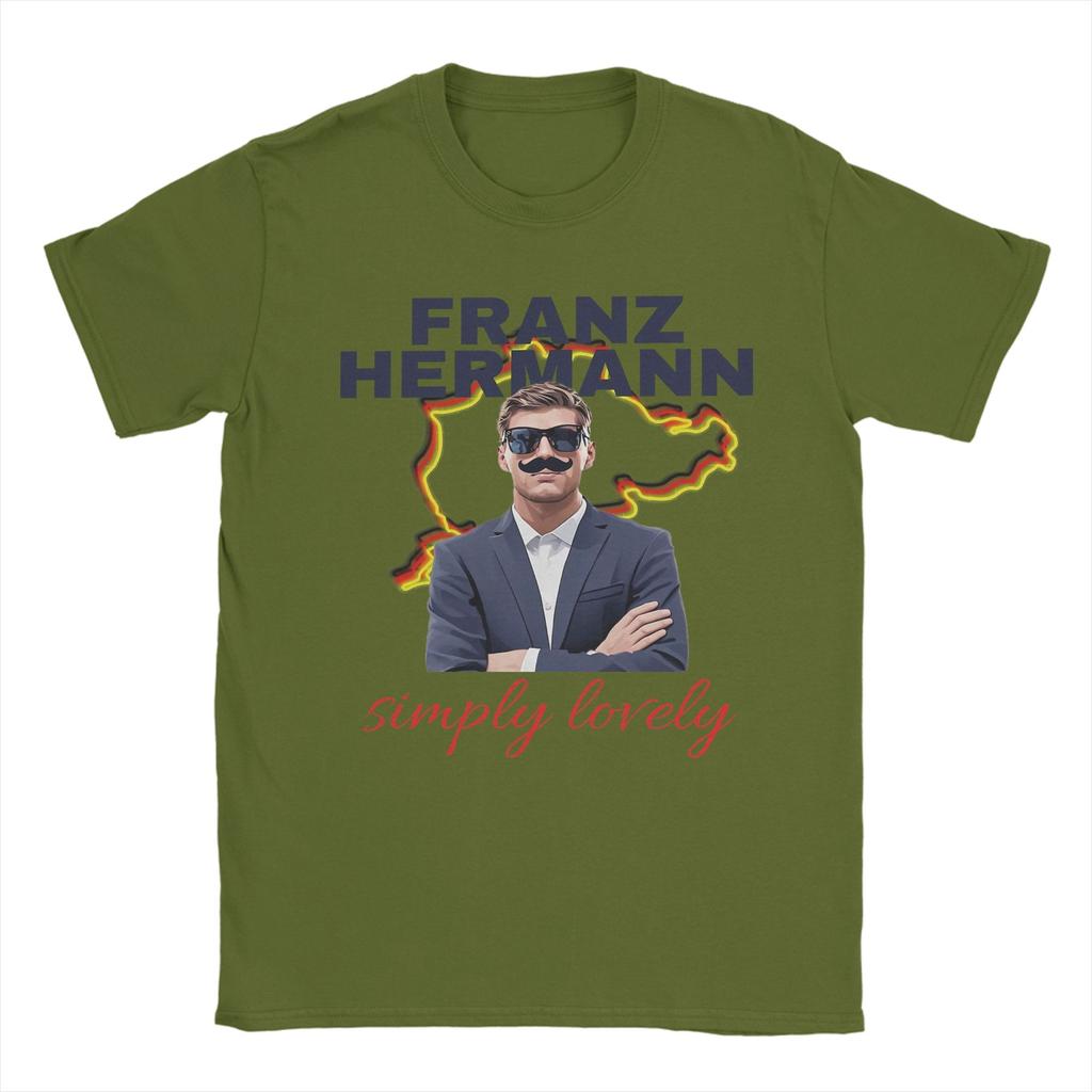 Мужские футболки Franz Hermann Crazy из чистого хлопка с коротким рукавом, футболка с круглым вырезом, одежда, лето