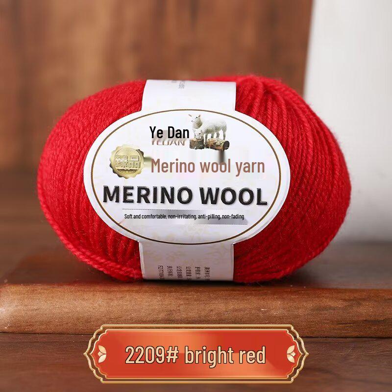 Пряжа из мериносовой шерсти средней толщины ручной вязки для свитеров, шарфов, шапок - 213 Овечья шерсть - 3 нити