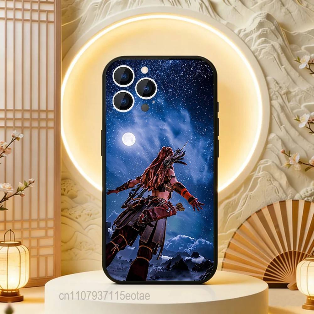 Чехол для телефона Aloy H-Horizon Z-Zero dawn Для iPhone 17,16,15,14,13,12,11,Pro,Max,Plus,E,Air,Mini Защитный Черный Чехол