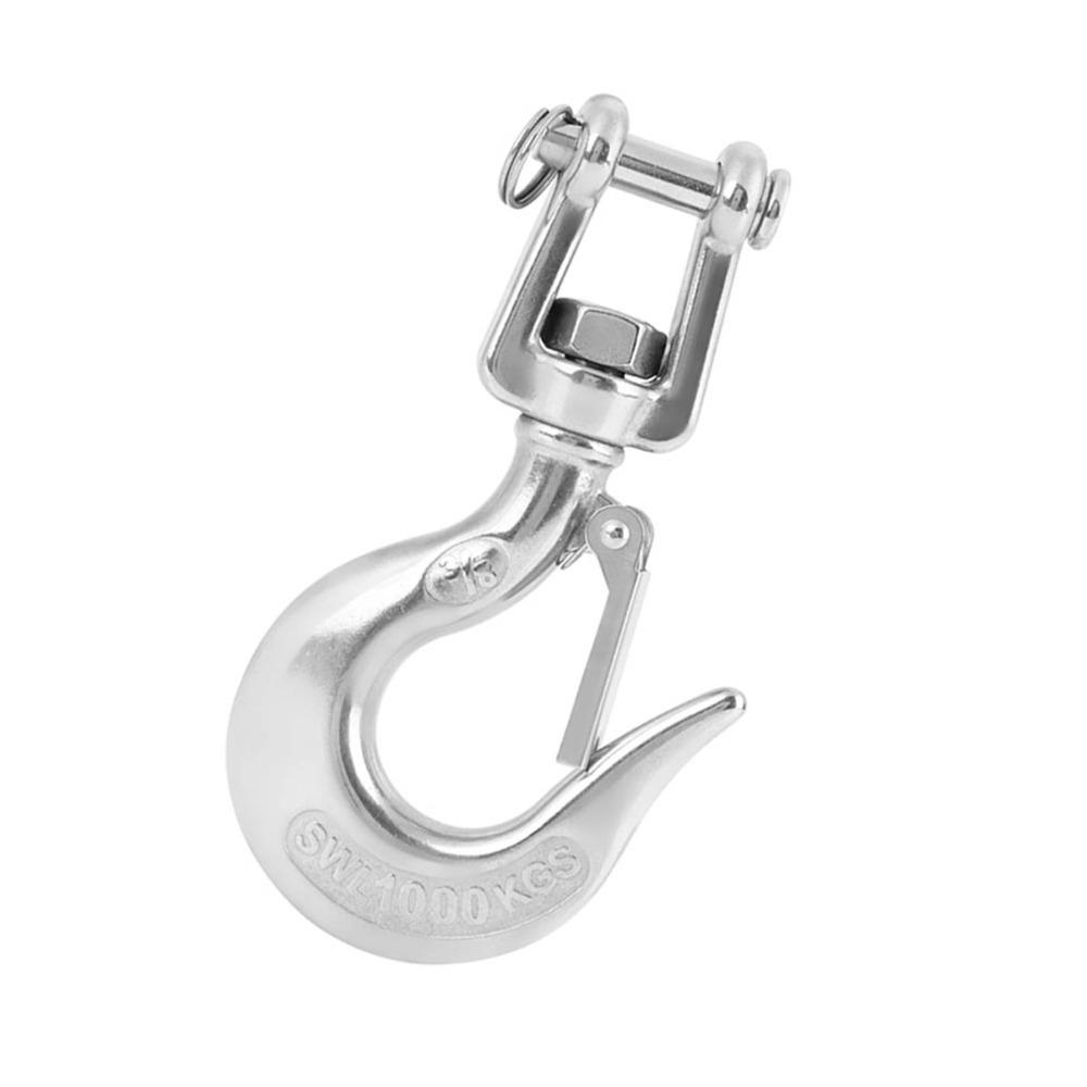 304 Stainless Steel Swivel Lifting Hook 1000KG Capacity Chain Hoist Hook Crane Towing