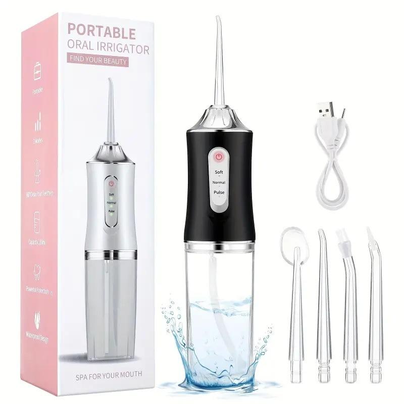 Portable Water Flosser, Mini Electric Oral Irrigator for Teeth Cleaning, Rechargeable Home Dental Water Floss, Travel Cordless Teeth Cleaner