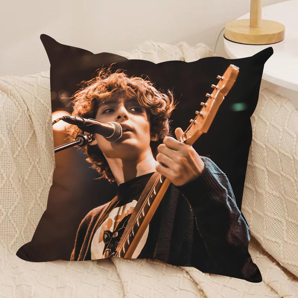 Actor FFinn WWolfhard Cushion Cover Silky Short Plush Invisible Zipper Dustproof Sofa Pillow Case for Home Decor