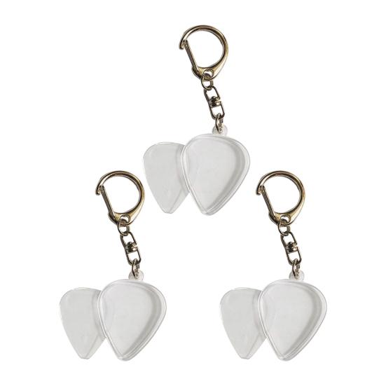 Брелок-держатель для медиаторов в форме сердца, прозрачный чехол, портативный, для хранения медиаторов для акустической гитары