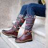 Fashion Retro Ethnic Women Boots Boho Folk-Custom Artisanal Ladies Flat Leather Boots Embroidery Printed Shoes