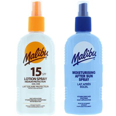 Спрей Malibu SPF15 200 мл + Бальзам-спрей после загара 200 мл