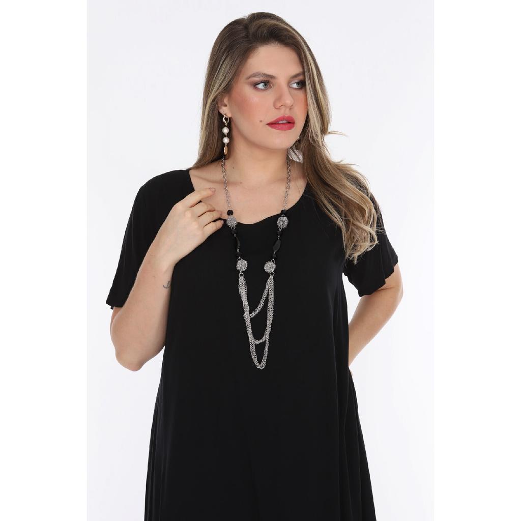 Женское платье больших размеров Schk, черное 1569