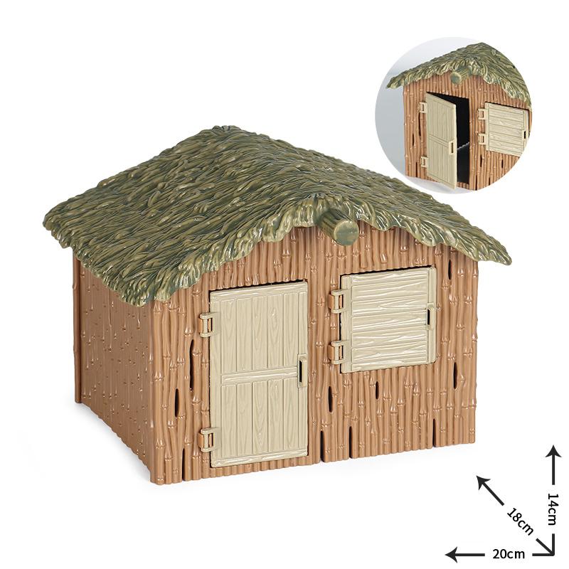 Oenux Модель фермерского дома Фигурки Фермер Мотоцикл Корова Курица Свинья Набор животных Фигурка Миниатюра ПВХ Милый Обучающая Детская Игрушка