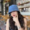 Denim Japaneseinspired Fashionable Bucket Hat For Women Breathable Uv Shield