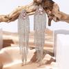 Artificial Crystal Dangle Earrings With Geometric Design For Bridal And Evening Wear