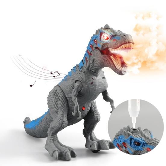Электрическая модель динозавра, игрушка со световыми и звуковыми эффектами, питание от батареи, реалистичная фигурка динозавра, подвижное соединение и распыление, имитация динозавра