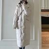 S-5XL Long Puffer Jacket Woman Long Sleeve Solid Hooded Parkas Casual Oversize Korean Fashion Down Coat 2021 Winter Outdoor Design