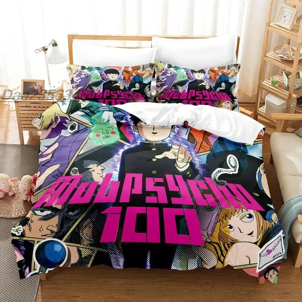 Mob Psycho 100 Bedding Collection Single Twin Full Queen King Size Bed Collection Aldult Boys Bedroom Duvetcover Collections 3D Anime Bed Sheet Set