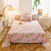 Fresh Plant Flowers Printed Bed Sheet Set 3Pcs 100% Cotton Bedsheet with Pillowcases Boys Girls Skin-friendly Soft Bedding Set
