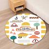 excavator Printed Round Rug Carpet Chair Rug Area Rug Entryway Doormats,for Office Chair Living Room Bedroom Kitchen Room.