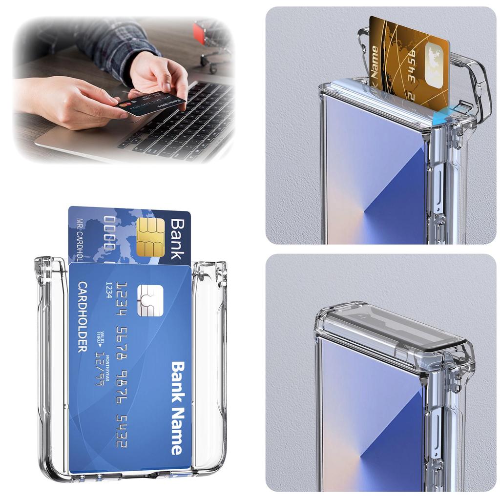 Защитный чехол для Samsung Z Flip 7 со слотом для карт и кронштейном для шарнира, Складная конструкция, Защита от падений
