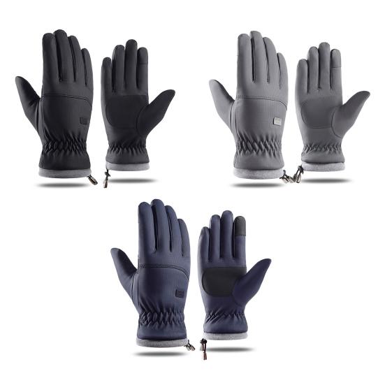 1 Pair Riding Gloves Non-slip Keep Warm Soft Simple Cold Winter Men Sports Motorbike Bicycle for