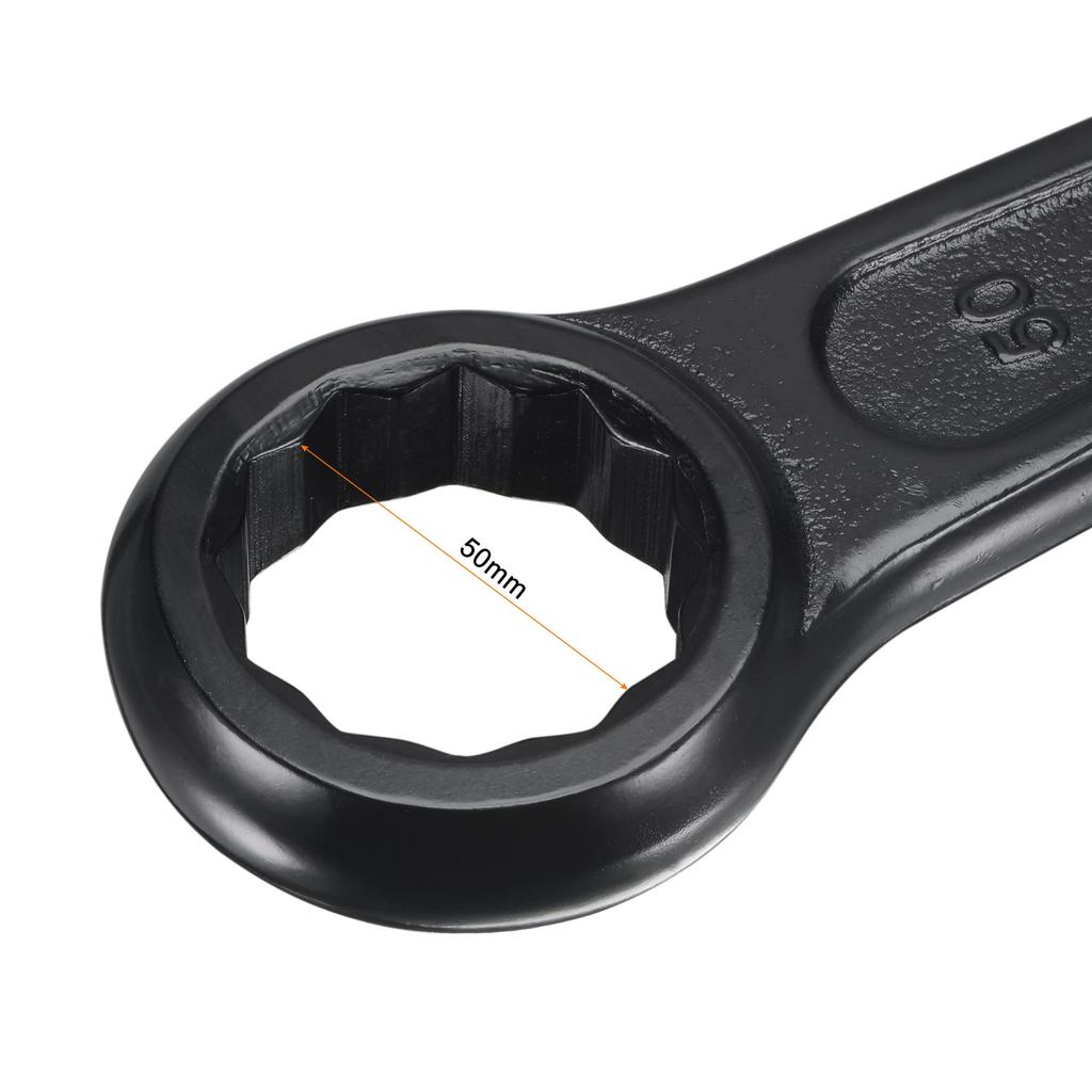 Uxcell 50mm Box End Striking Ring and Durable Steel Single Head Spanner Hand Tool Wrench, Wear-Resistant High-Strength