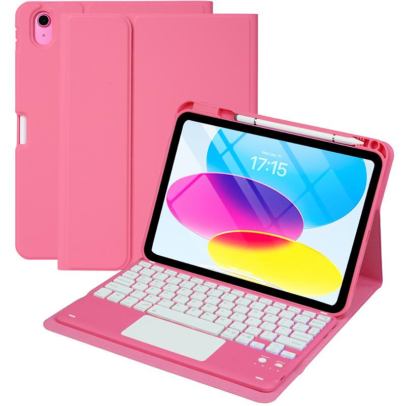 Светящийся Bluetooth-чехол-клавиатура с сенсорным управлением для iPad A16, Air 11, с магнитной кожаной обложкой и бесшумной мышью M4