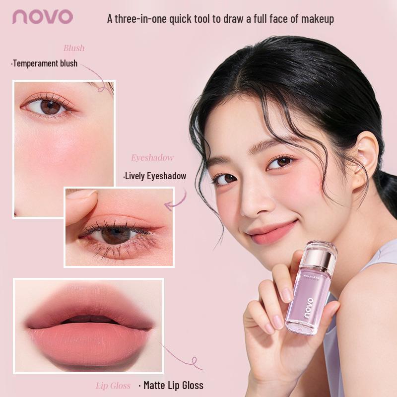 Новая кремовая помада-глазурь для губ New Face Velvet, матовые румяна и тени для век - Нежная формула, подходящая для студентов, для вечеринок.