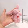 Bag Pendant Plush Rabbit Keyring Love Pompom Trinket Plush Bunny Keyring Plush Rabbit Keychain